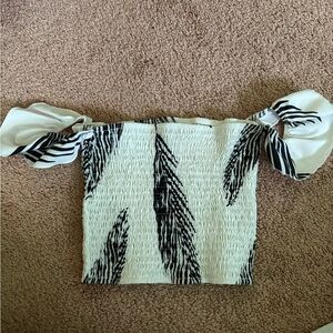 Chic Black and White Off-Shoulder Crop Top